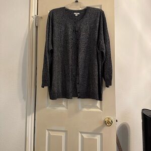 Black and metalic silver button-up Cardigan